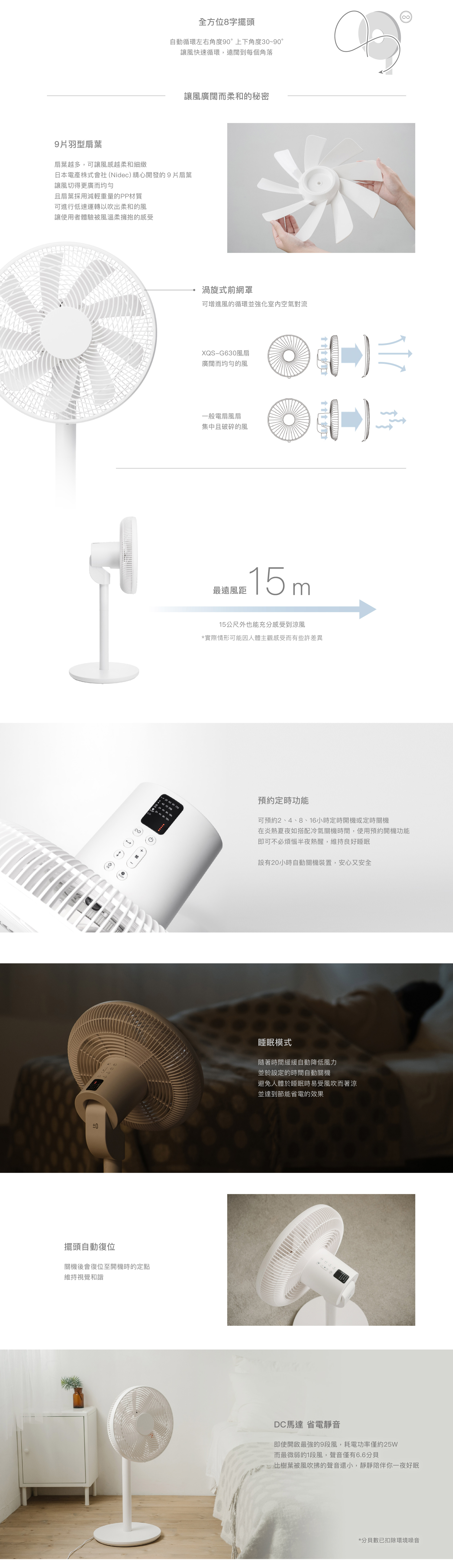 【贈酒精噴霧】XQS-G630　3D直流循環風扇